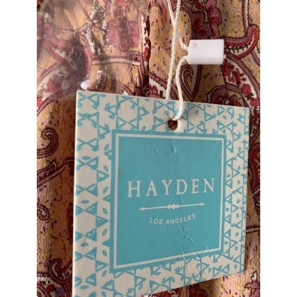 NWT Hayden Los Angeles Ruffle Neck Paisley Tiered Mini DressSize Small - Picture 11 of 16